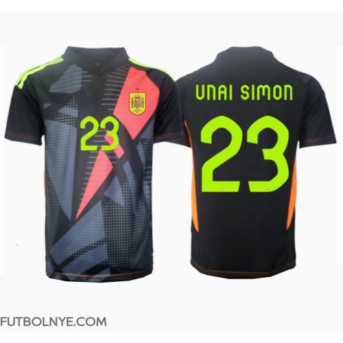Camiseta España Unai Simon #23 Portero Visitante Equipación Eurocopa 2024 manga corta